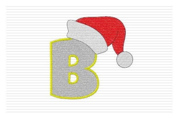 B Letter Christmas Alphabet Santa Hat