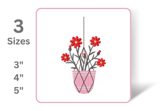 Cute Flower Pot Embroidery Design Review