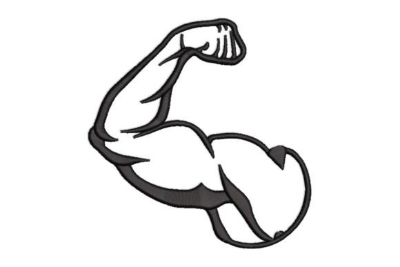 Muscle Arm Embroidery Design