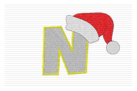 N Letter Christmas Alphabet Santa Hat