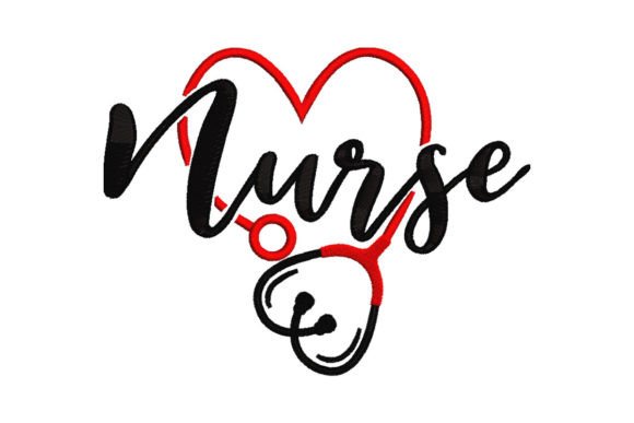 Nurse Stethoscope Embroidery Design